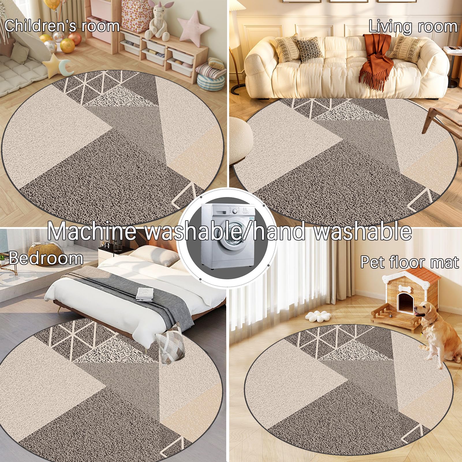 Tapis de Protection pour Les Sols, Tapis Chaise de Bureau, Tapis de Sol Bureau Tissu, Tapis de Chaise Polyvalent pour la Maison, Tapis de Protection en Carrelage, Tapis Ronde 90 cm