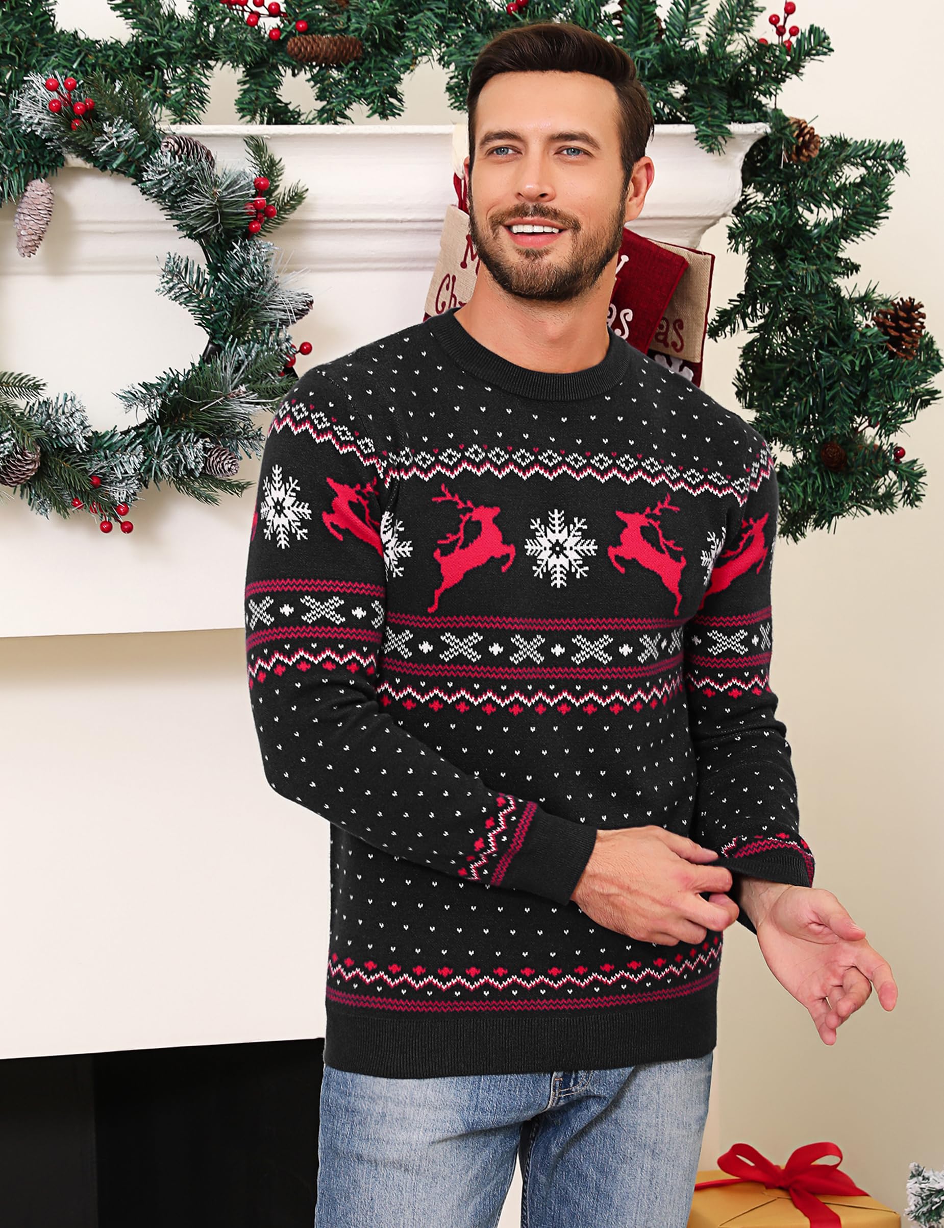 Bresdk Weihnachtspullover Herren Christmas Pullover Partner Paar Couple Weihnachtspulli Männer