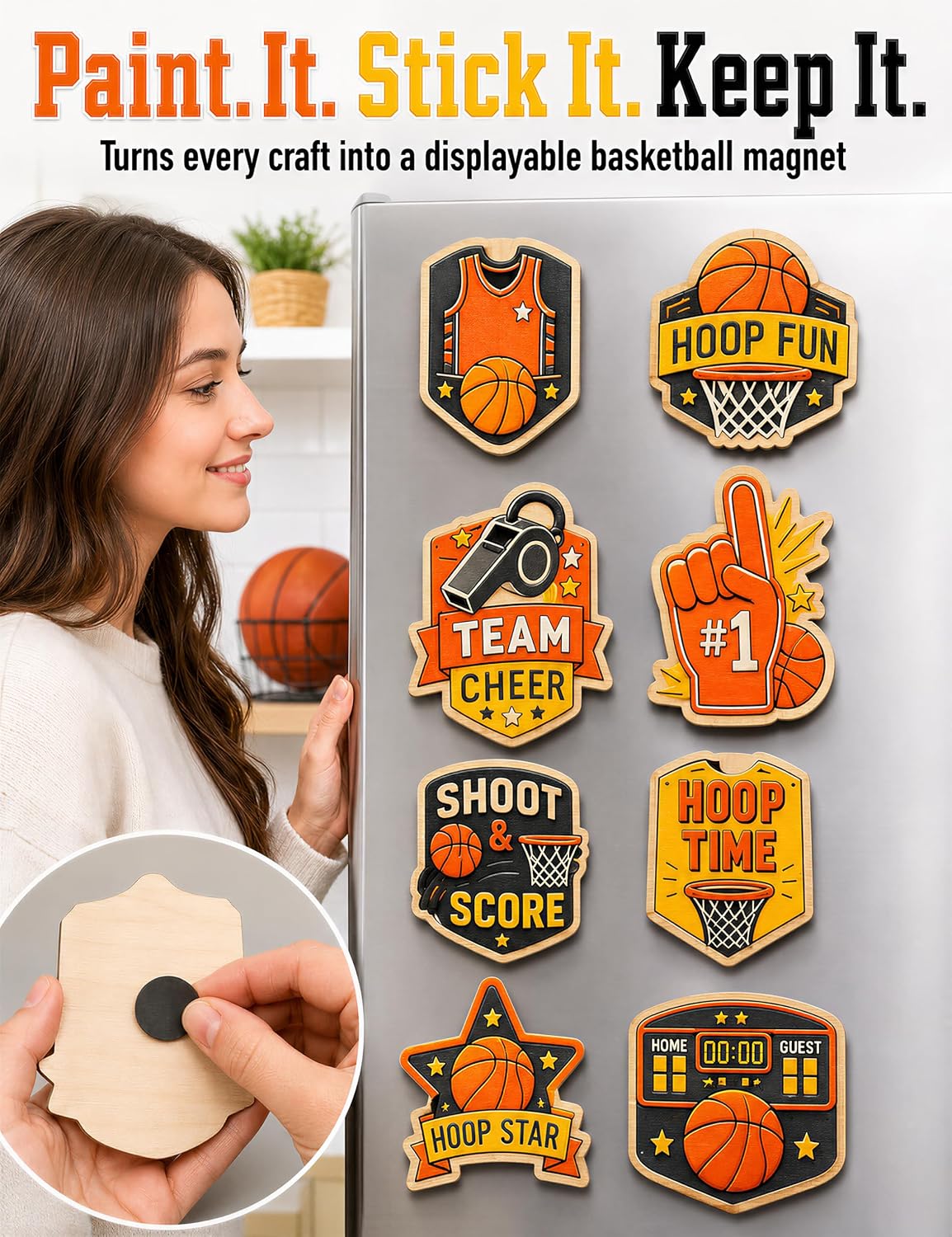 24 Set Basketball Party Favors DIY Painting Crafts Kit with Glow Tattoos image 5