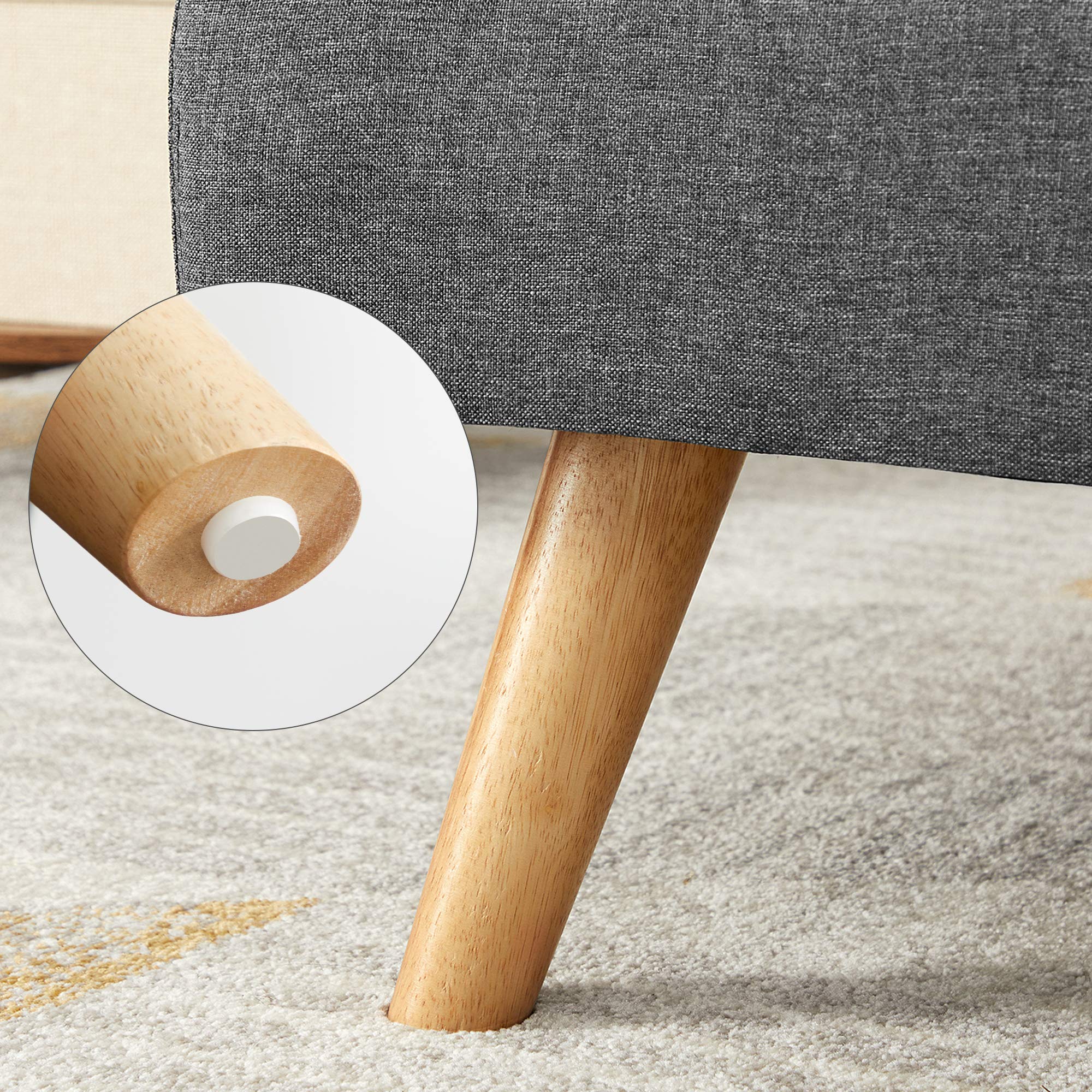VASAGLE Divano Letto Futon, Divano Trasformabile, Rivestimento in Cotone-lino e Gambe in Legno, 175 x 83 x 76 cm, Divano Pieghevole per Appartamento, Grigio LCS701G01