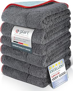 GLART 471PP6 Set of 6 Microfiber Cloths for Paint Paint Paint Window | Polishing cloths for varnish, cockpit, glass, scratch-free, streak-free, lint free, car care, household