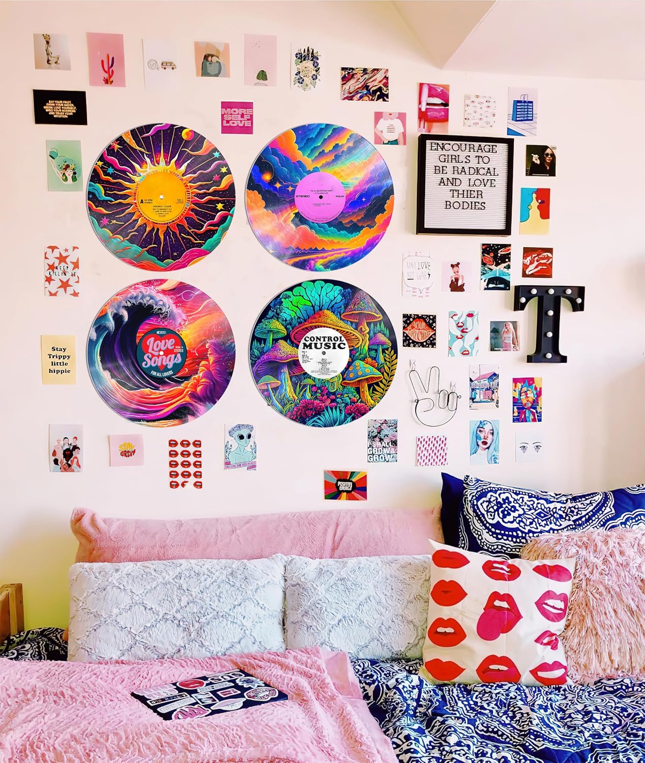 HK Studio Hippie Decor, Posters for Room Aesthetic, Sci-Fi - Record Decor, Music Themed Party Decorations, 4 Pcs 12" image 5