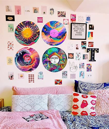 Miniatura 5 de HK Studio Decoración hippie, carteles para estética de habitación, ciencia ficción, decoración de discos, decoraciones de fiesta temática musical, 4