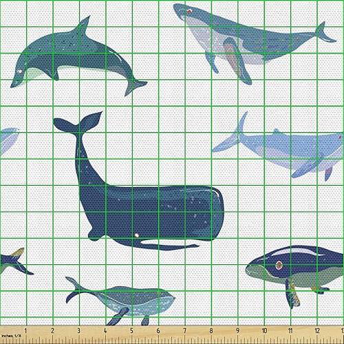 Miniatura 272 de Ambesonne The Yard - Tela de hibisco de flores tropicales en tonos de la vida real, tela decorativa para tapicería, cestas de almacenamiento