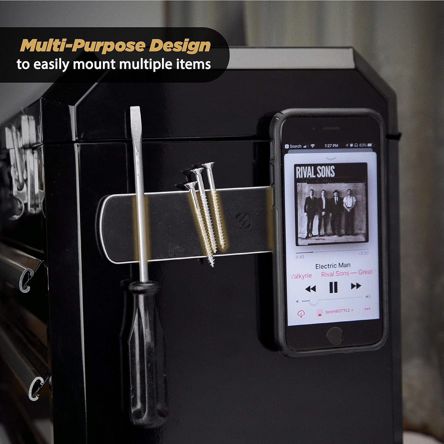 scosche mebsg magicmount elite double sided magnetic surface mount bar for use with smartphones or anything metallic in the car home office or garag