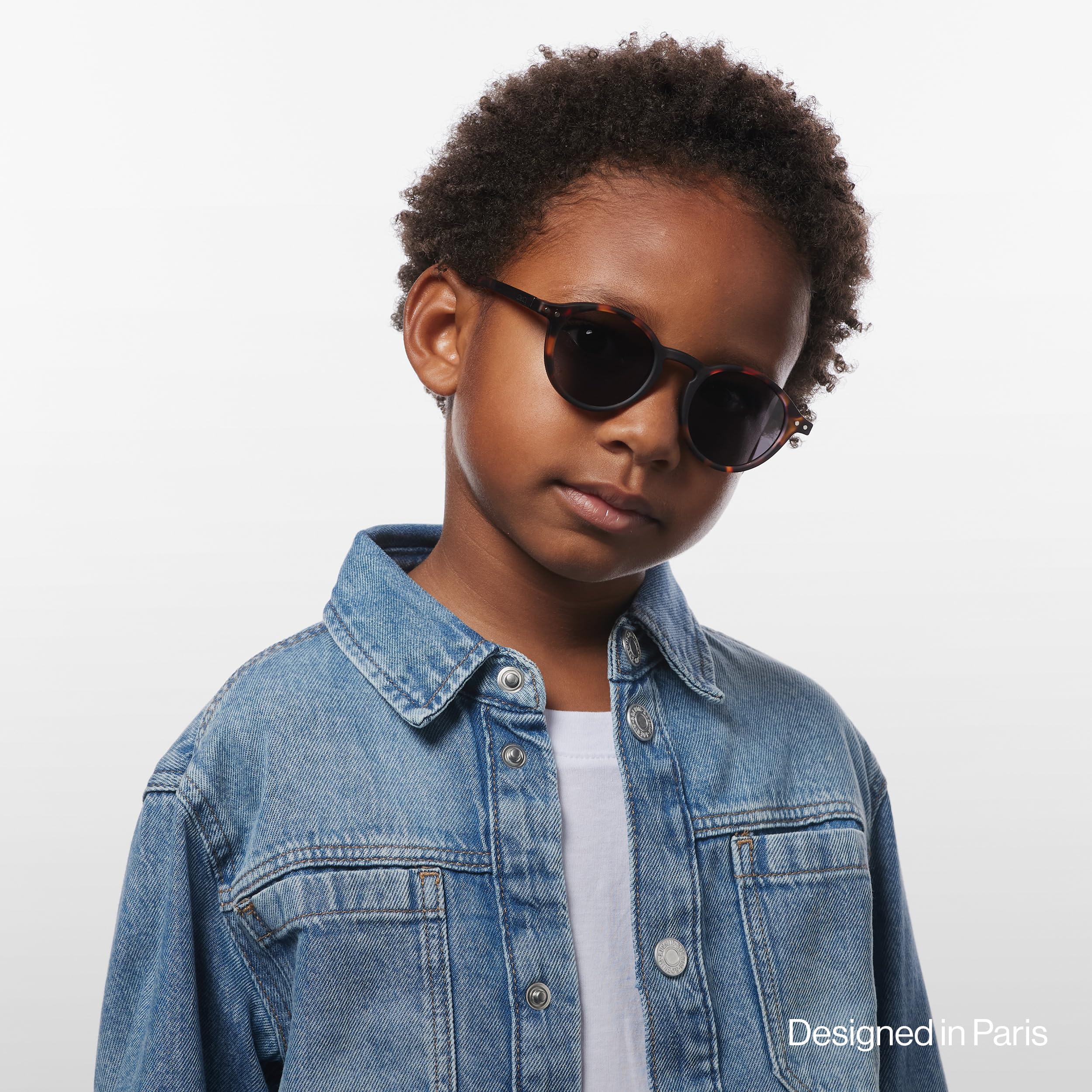 IZIPIZI #D Pantos Lunettes de soleil pour enfants de 3 à 11 ans, 100 % protection UV, verres polarisés gris
