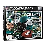 YouTheFan NFL Philadelphia Eagles Retro Series Puzzle - 500 Pieces, Team Colors, Large
