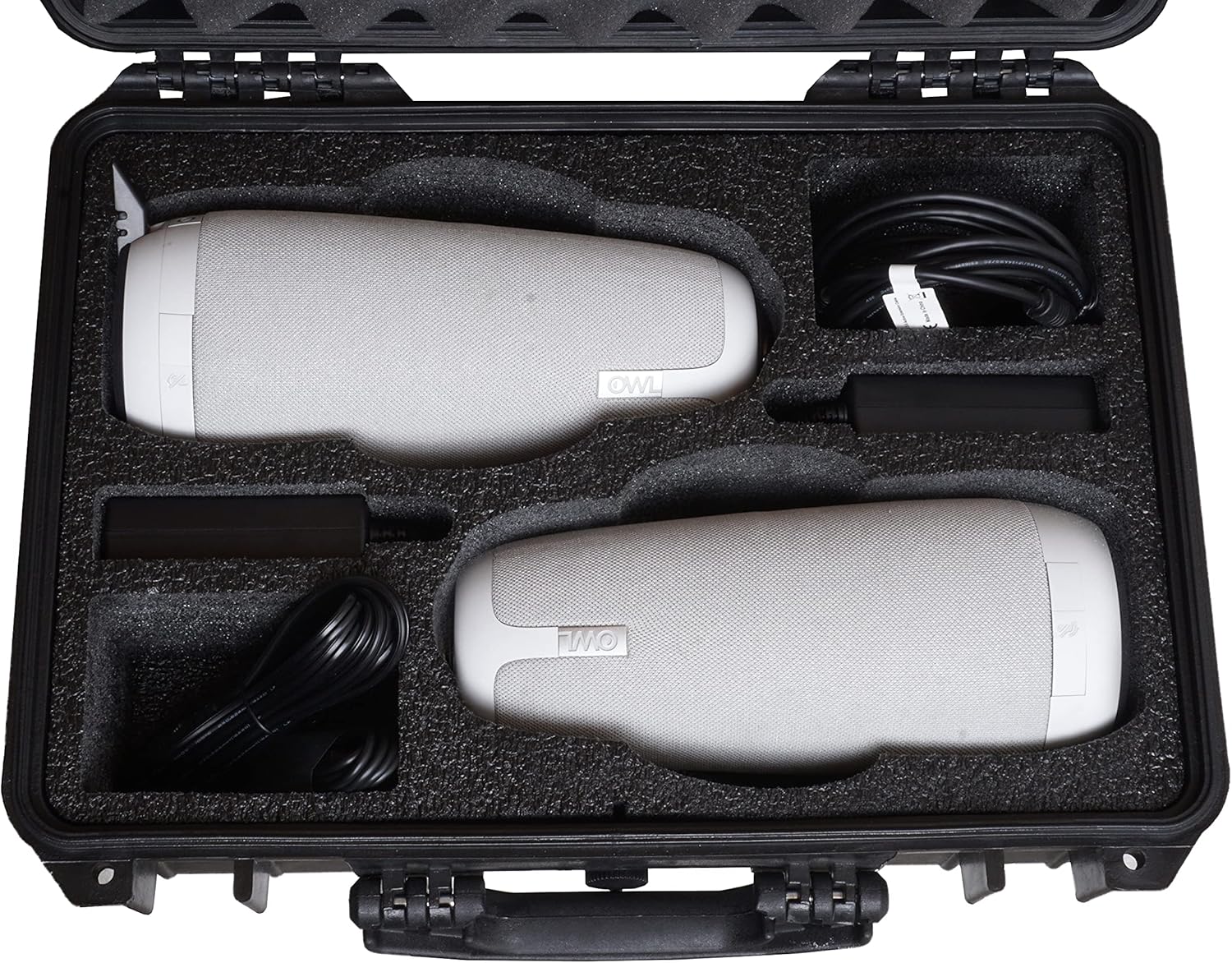 Case Club Case fits 2 Meeting Owl Conference Cameras - Waterproof Case has Pre-Cut Foam to fit x2 Meeting Owl Standard, Pro, 2, 3, or 4+. Also Holds Expansion Mic, Cords, Acc. & Lock Adapter