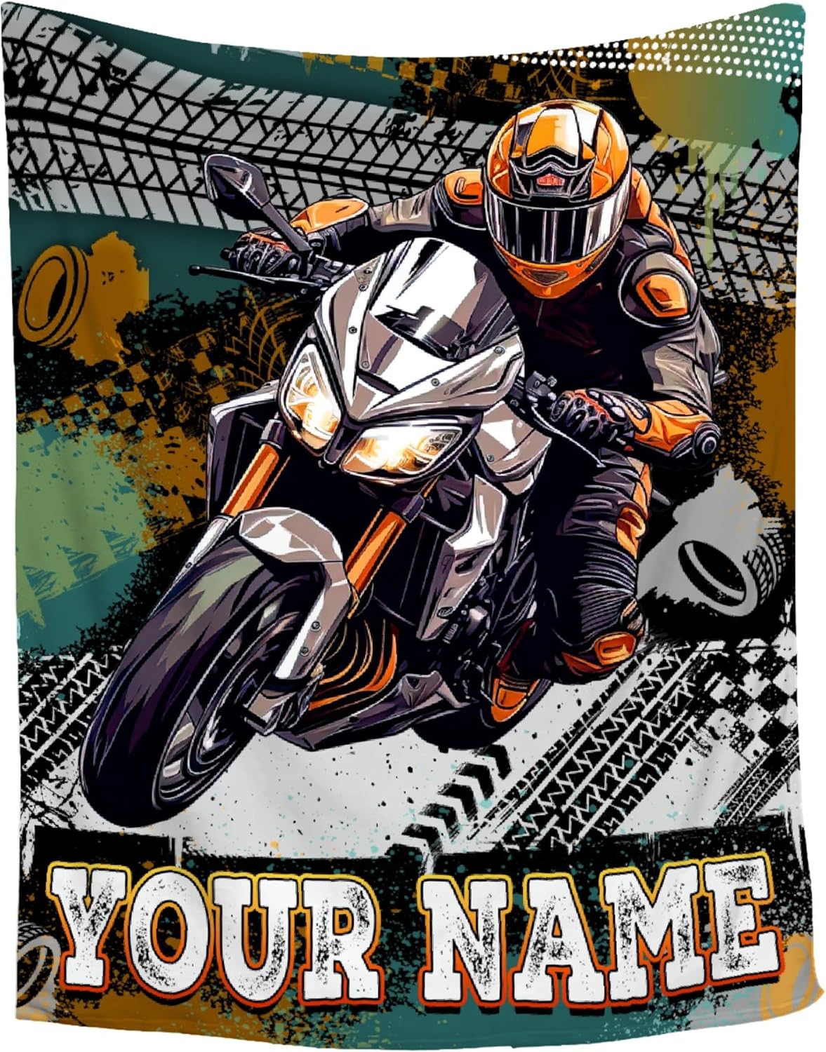 Dirt Bikes Throw Blanket,Gift for Motocross Rider,Just a Boy Who Loves Dirt Bikes Flannel Blanket for Boys Kids Teens,Motorcycle Blanket for Bed,Camping,Travel,60"x80"-Queen Size for Adults