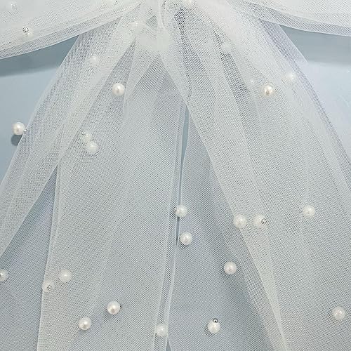 Miniatura 5 de Clip de velo de perla, velo de perlas, clip de lazo para el pelo de novia, velo de boda, velos cortos, accesorios de novia para mujeres y niñas
