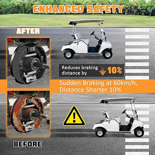 Miniatura 3 de Club Car Carrito de Golf Tambores de freno/Hub y zapatas de freno Kit de resorte Fit Club Car DS 1995-Up&Precedent 2004 en adelante