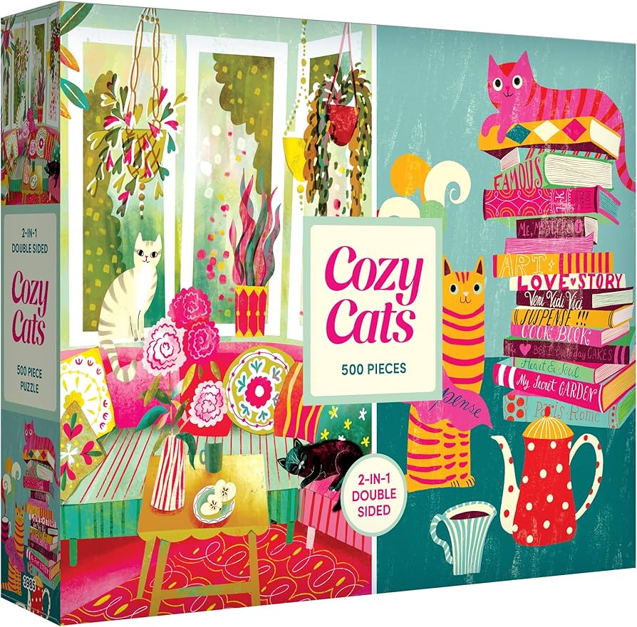 Amazon.com: RoseArt - Cozy Cats 500 Piece Double-Sided Jigsaw Amazon.com: RoseArt - Cozy Cats 500 Piece Double-Sided Jigsaw