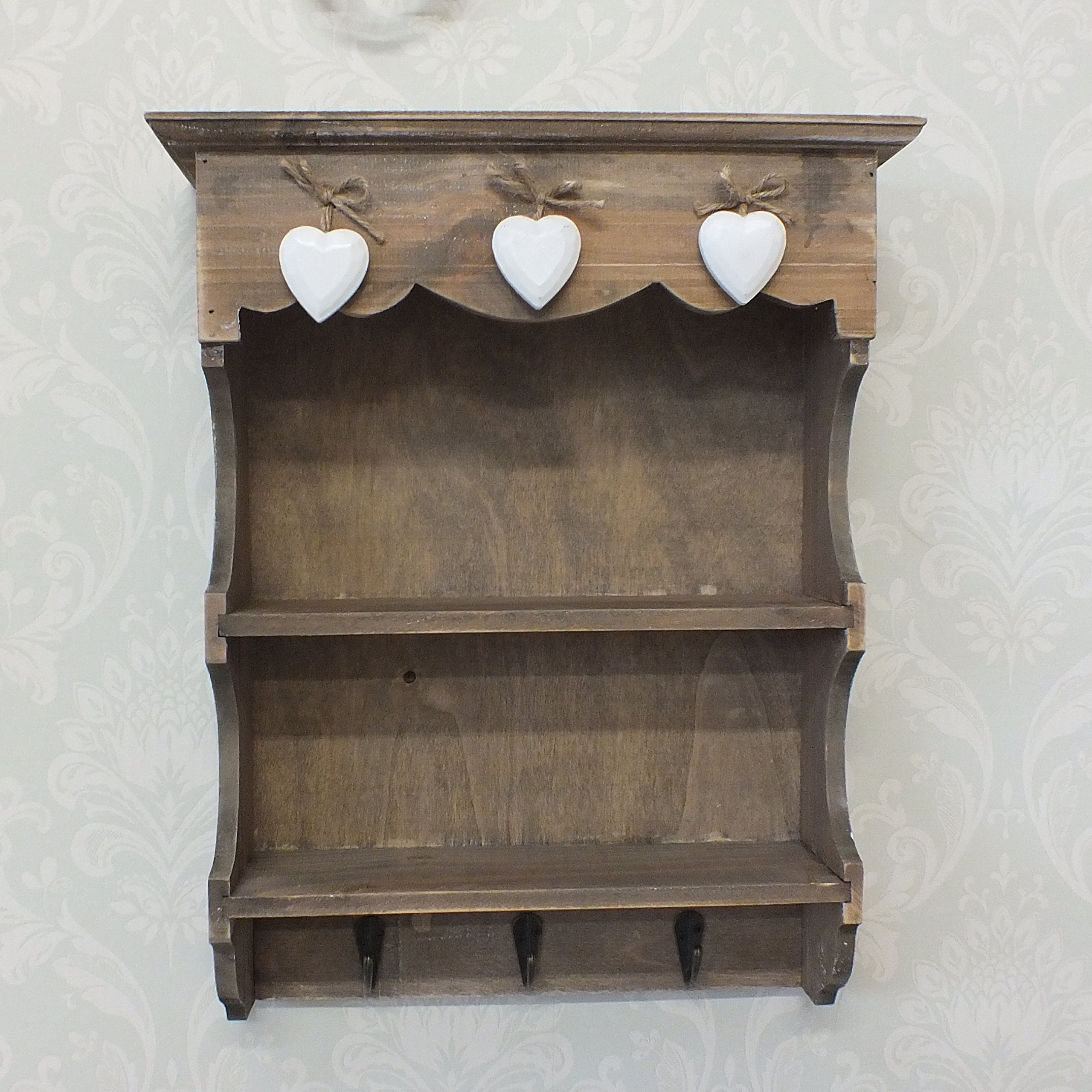 Sass & Belle Ashley Farmhouse Wall Display Unit With Hooks