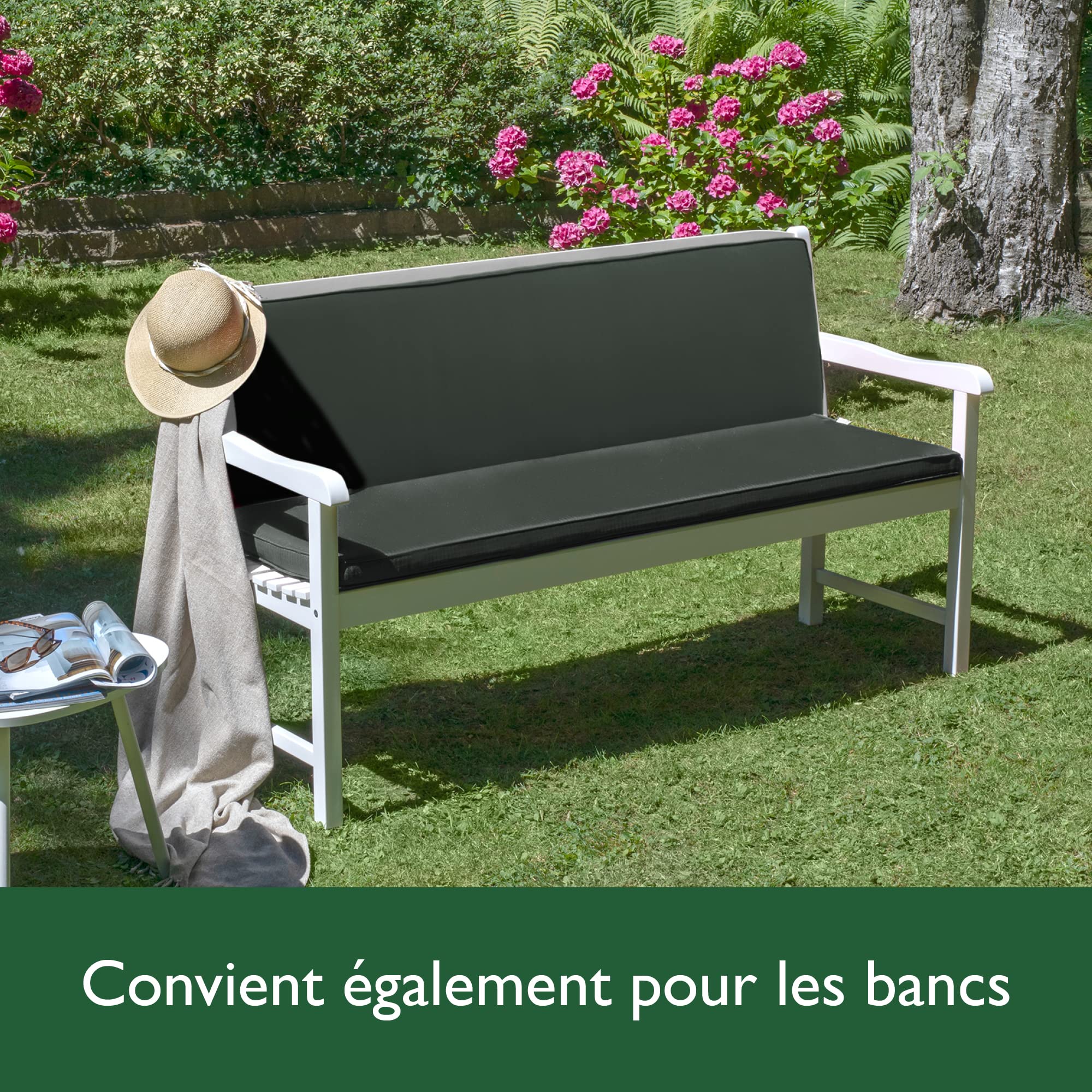 Beautissu Coussin balancelle 3 Places Lot de 2 Assise Dossier extérieur