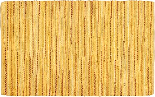 Alfombra de trapo 100% algodón de 3 x 5 pies (36 x 60 pulgadas), alfombra Chindi multicolor, tejida a mano y reversible para sala de estar, cocina,