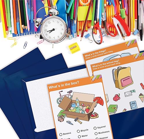 Miniatura 3 de Better Office Products Carpetas de papel azul laminado brillante de 2 bolsillos, tamaño carta, portafolios de papel azul, caja de 25