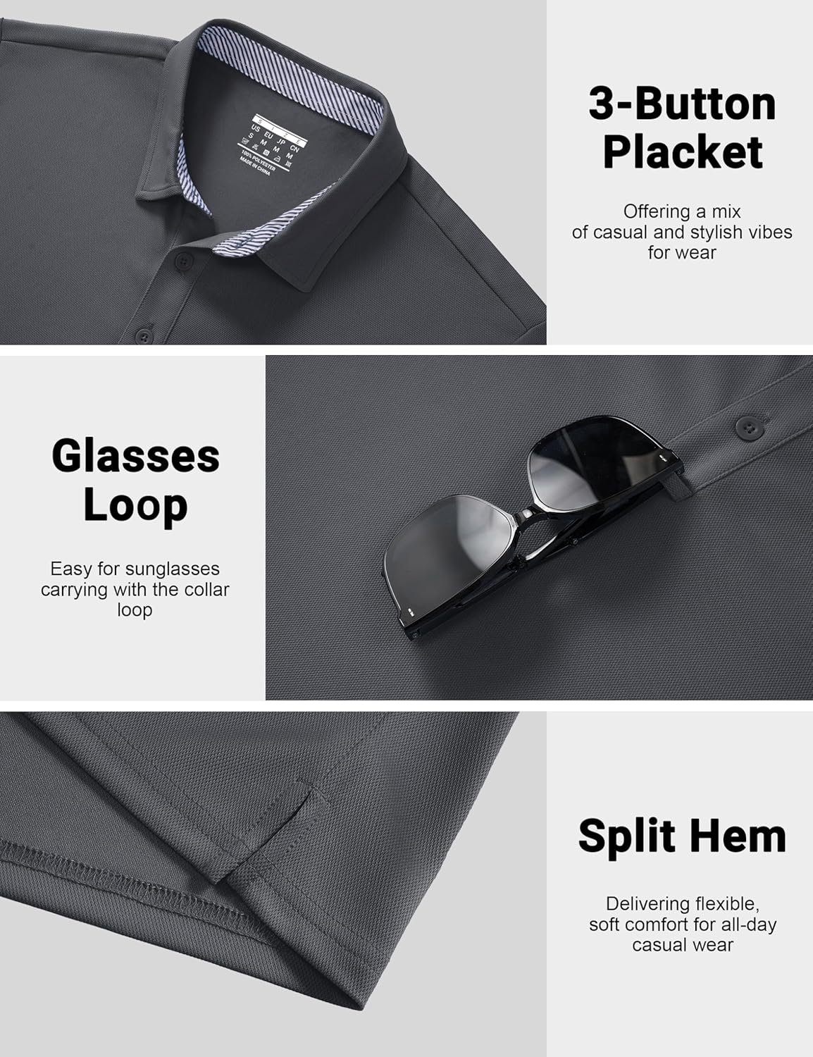 MAGCOMSEN Mens Polo Shirts Short Sleeve Moisture Wicking Performance Collared Shirt Athletic Casual Golf Polos - Image 6