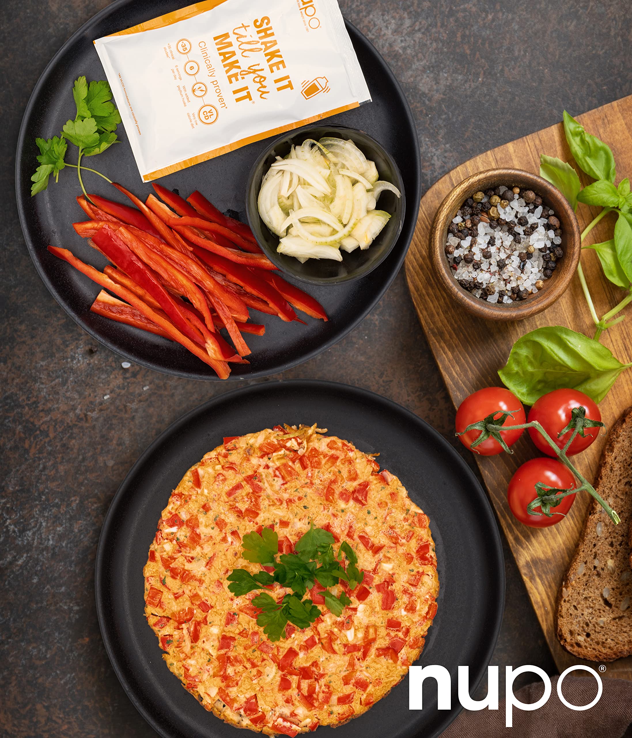 NUPO Diet Meal Omelette aux œufs – Substitut de repas complet pour la gestion du poids, 10 portions, végétalien, sans gluten
