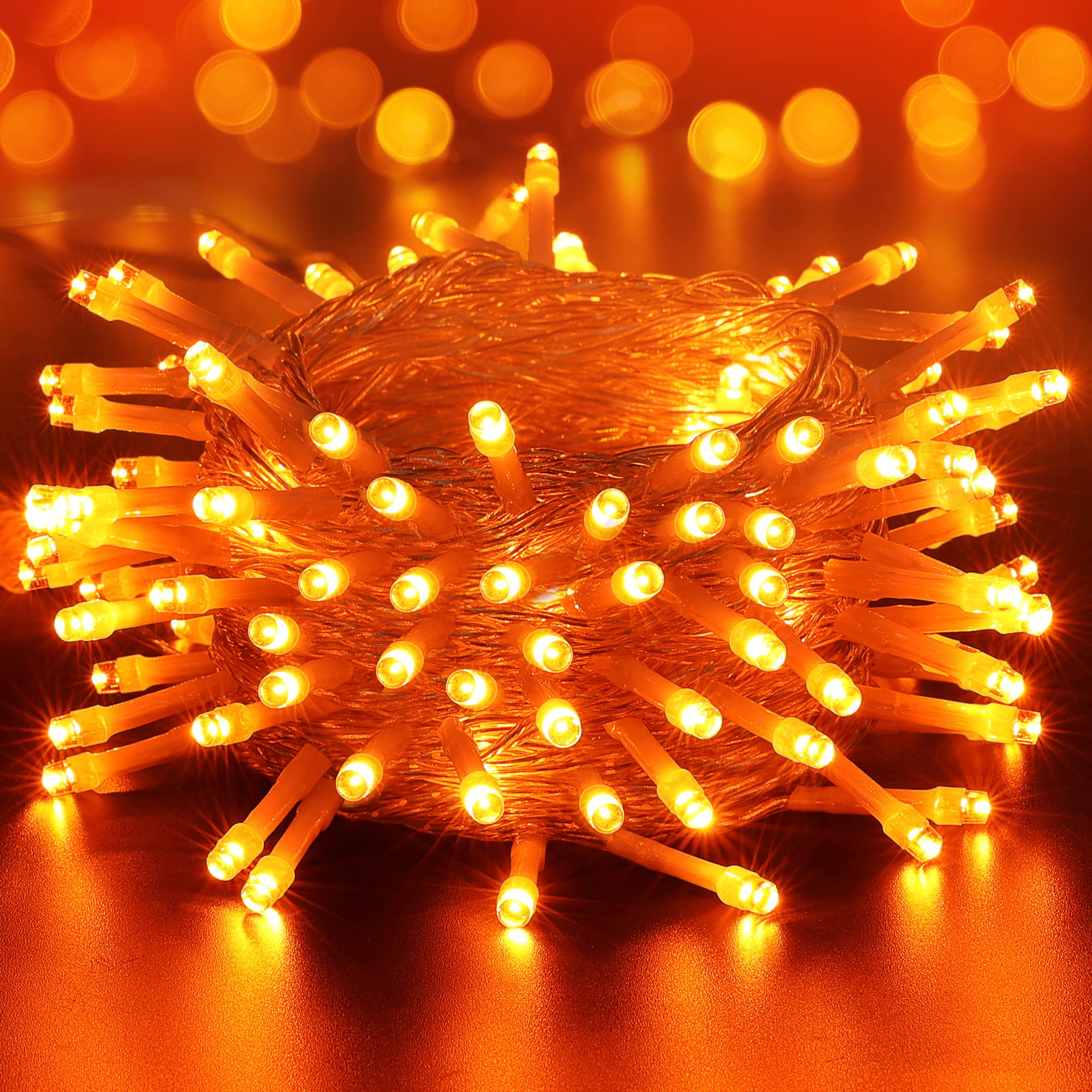 Halloween Lichterkette Outdoor - 2x 5M LED Ketten Orange/lila | IP65 Wasserdicht Mit Timer