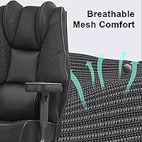 Vista 9 de VECELO Big and Tall Office Chair 400lbs, Mesh High Back Computer Chair with Foot Rest, Ergonomic Desk Chair with Lumbar Support and Armrest, Black