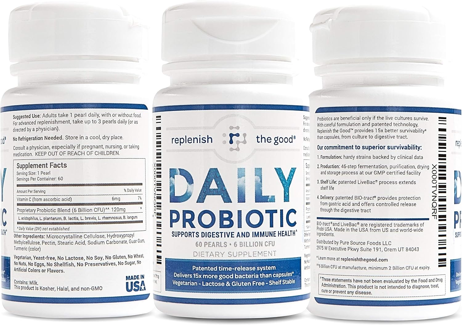 Buy Replenish The Good Daily Probiotic Adult Supplement w 6 Billion CFU