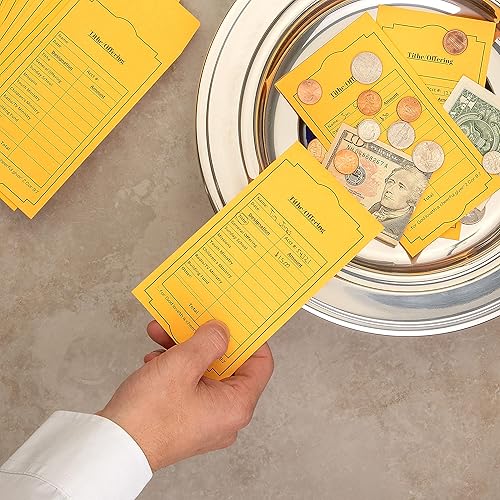 Miniatura 6 de Sobres de diezmo de iglesia cristiana autosellados (paquete de 500) – Sobres de oferta de 6.5 x 3.5 pulgadas con campos preimpresos para diezmos,