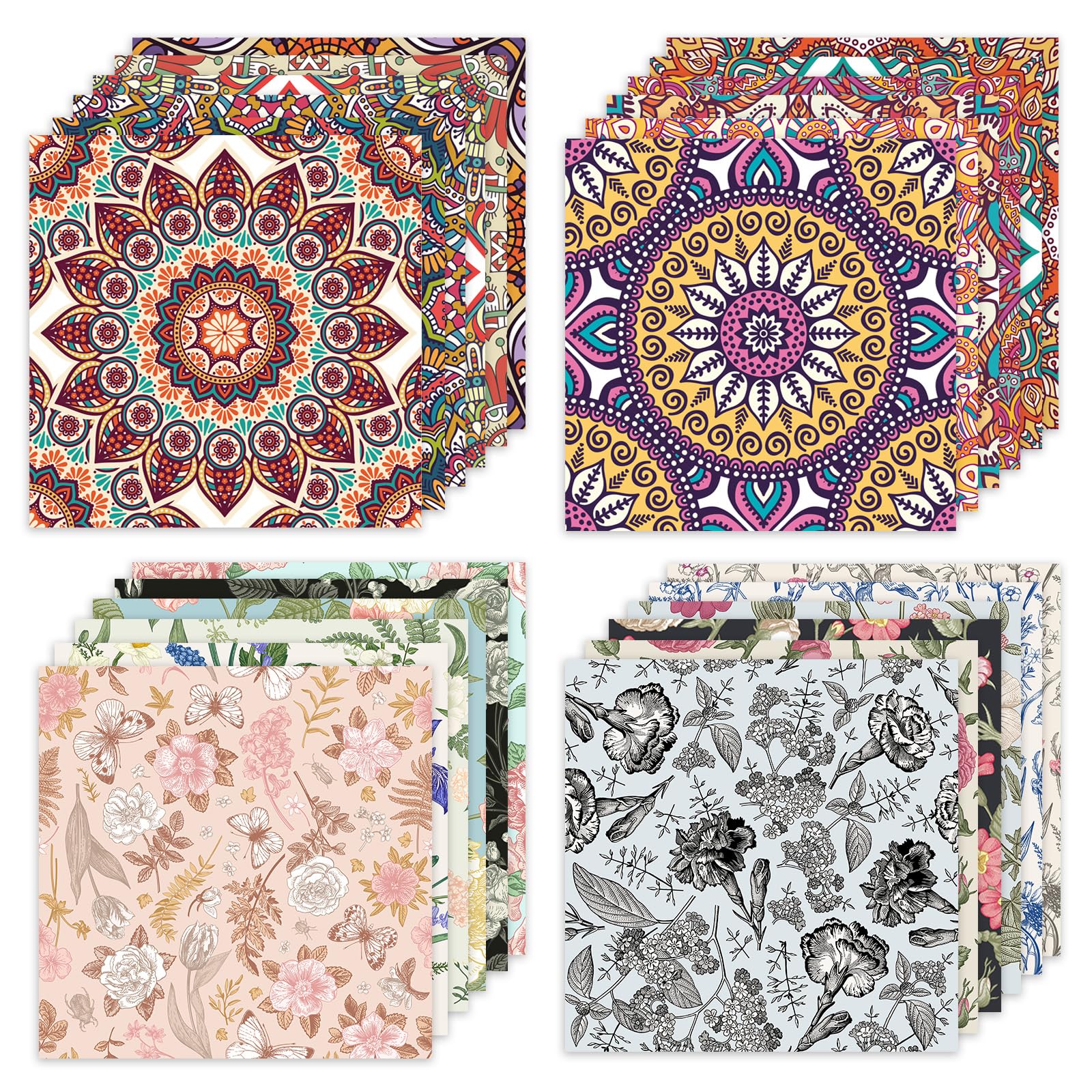 Scrapbook Papier 15x15cm – 24 Blatt Doppelseitig Bedruckt, 160 G/m², Für Bastelprojekte