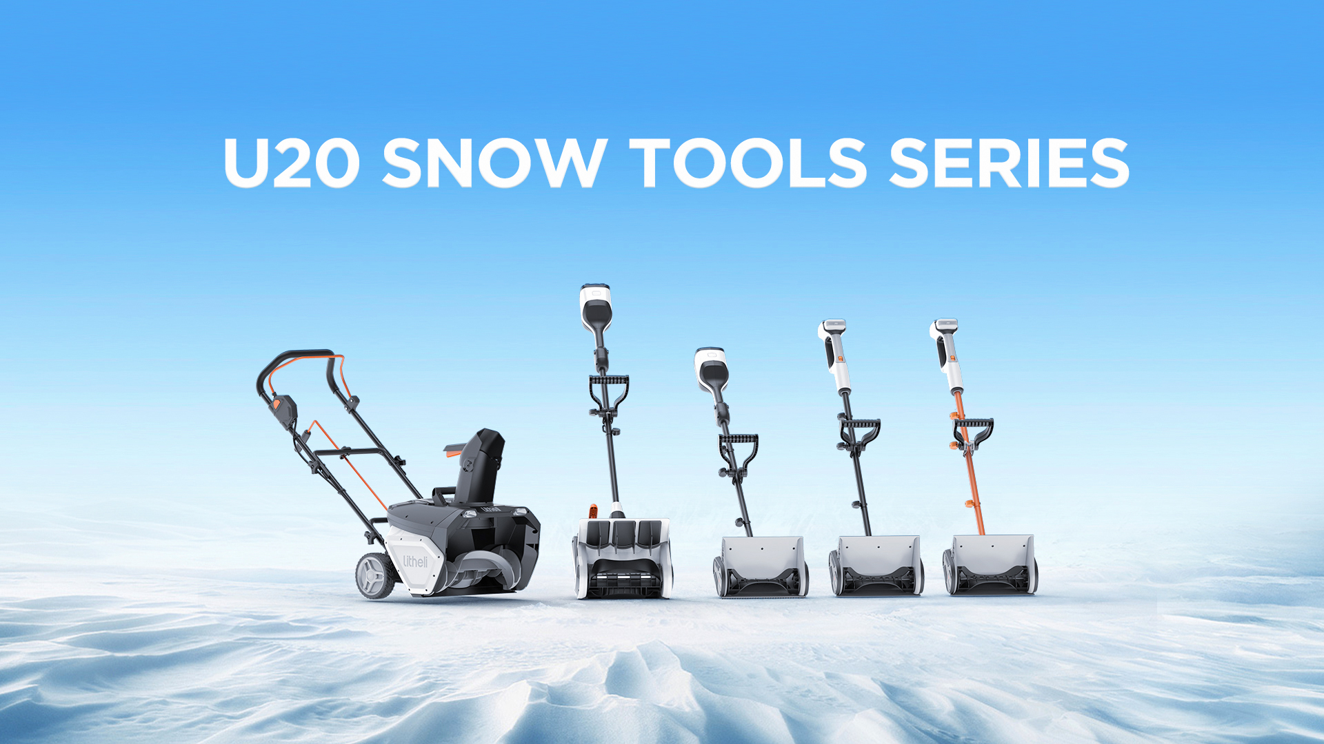 Litheli U20 Cordless Electric Snow Shovel, 20V Battery Powered