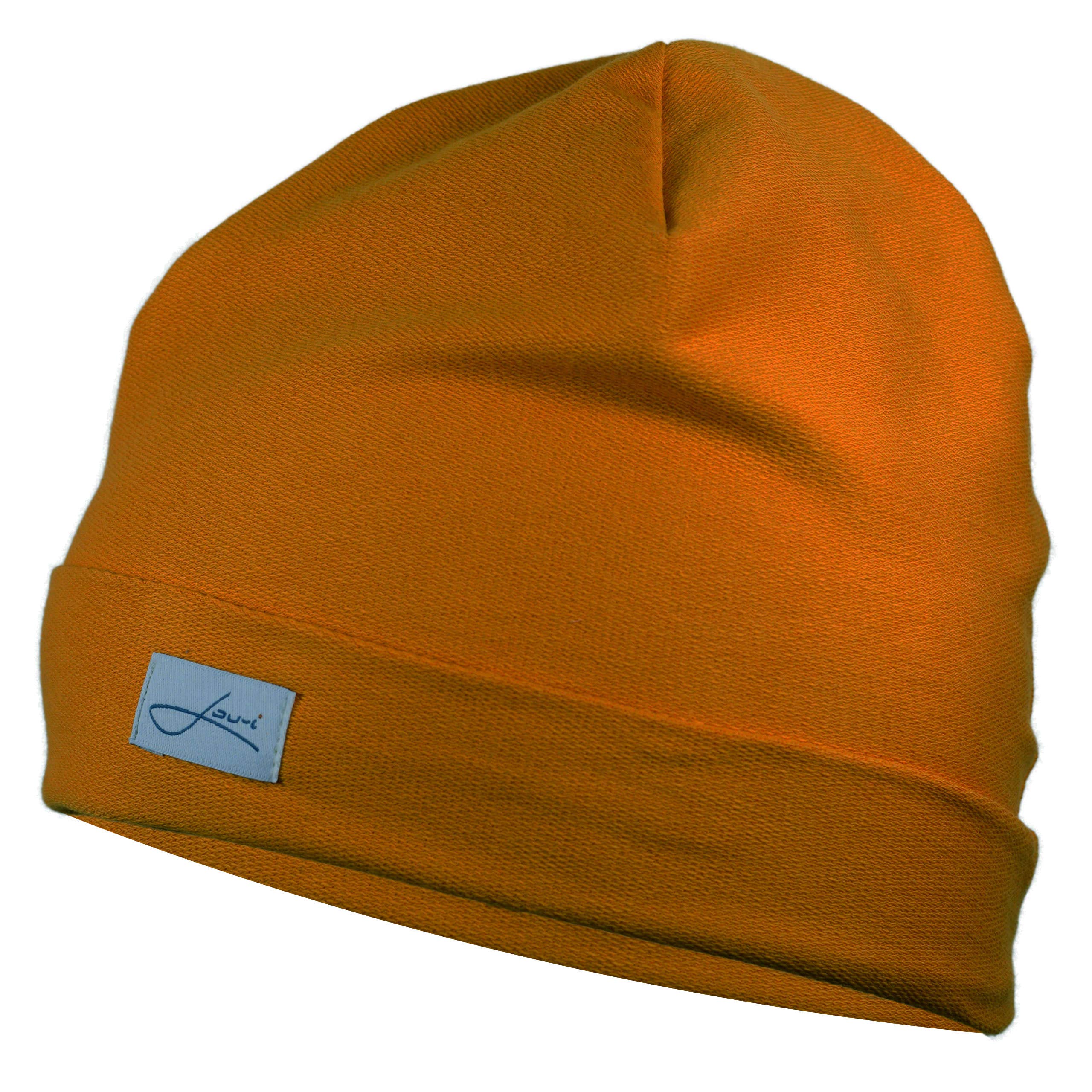 Lou-i Czapka damska i męska, bawełna ekologiczna, czapka beanie, wyprodukowano w Niemczech, ochra, 59-60