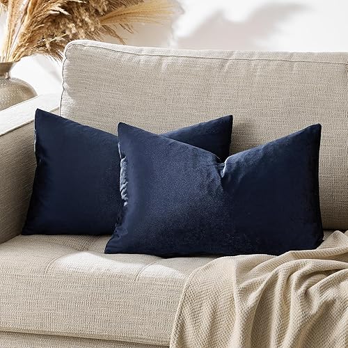 Vista 222 de GIGIZAZA - Juego de 2 fundas de almohada decorativas de 18 x 18 pulgadas, fundas de almohada cuadradas de terciopelo verde azulado pavo real