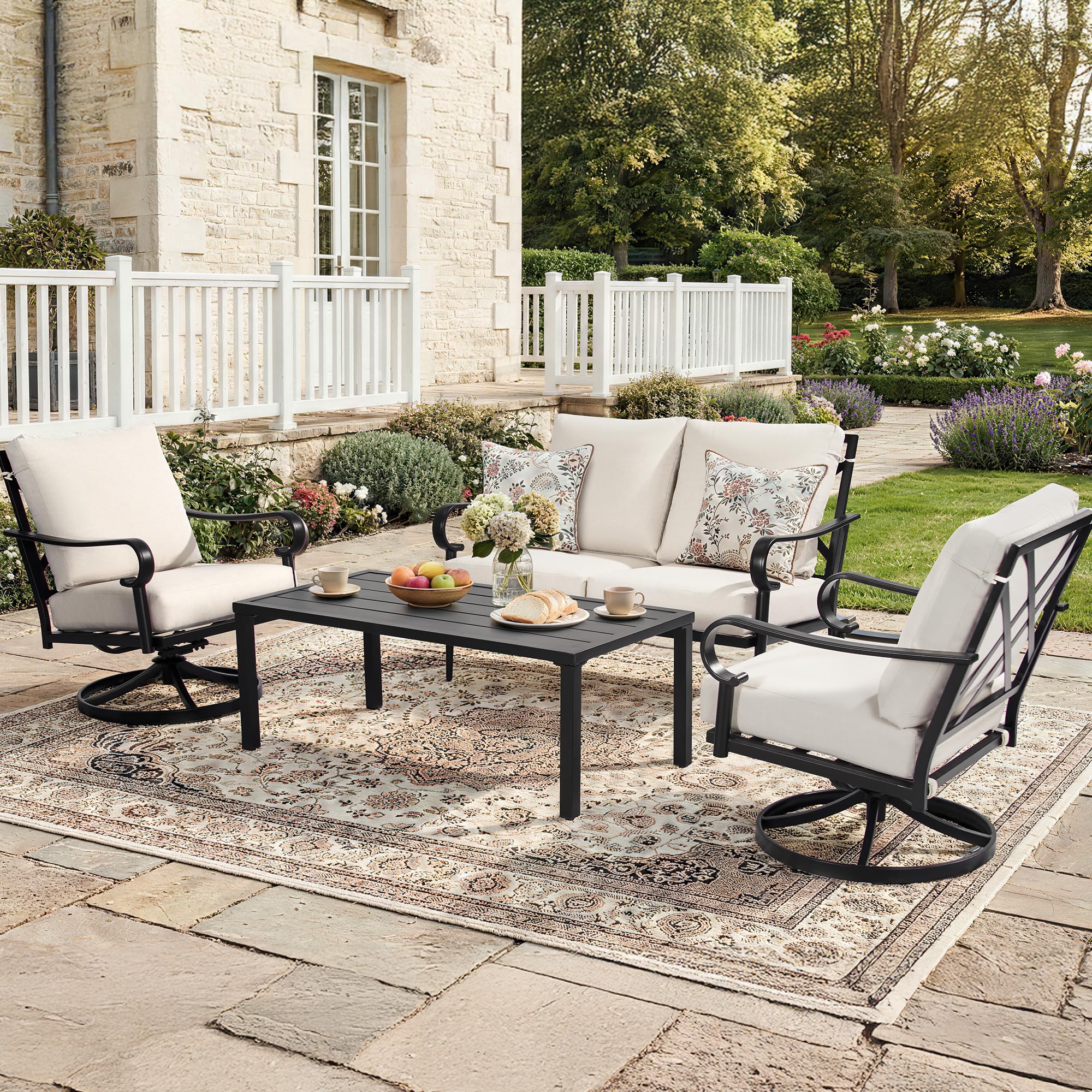 Amazon.com: NATURAL EXPRESSIONS 4 Piece Patio Furniture Set