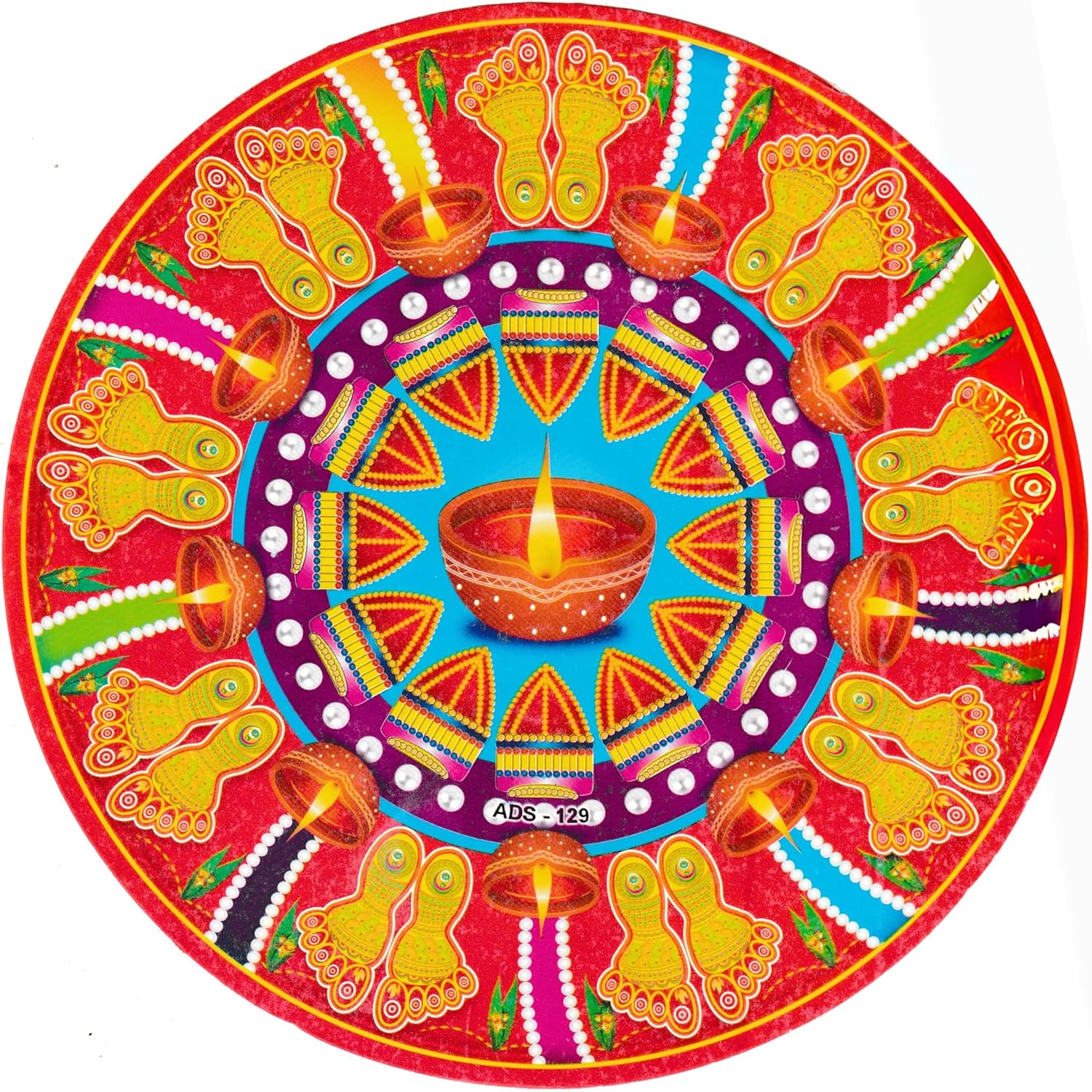 Happy Diwali Floor Rangoli Stickers – Colorful Traditional Decoration for Home, Temple, Office & Festive Celebrations zp-4
