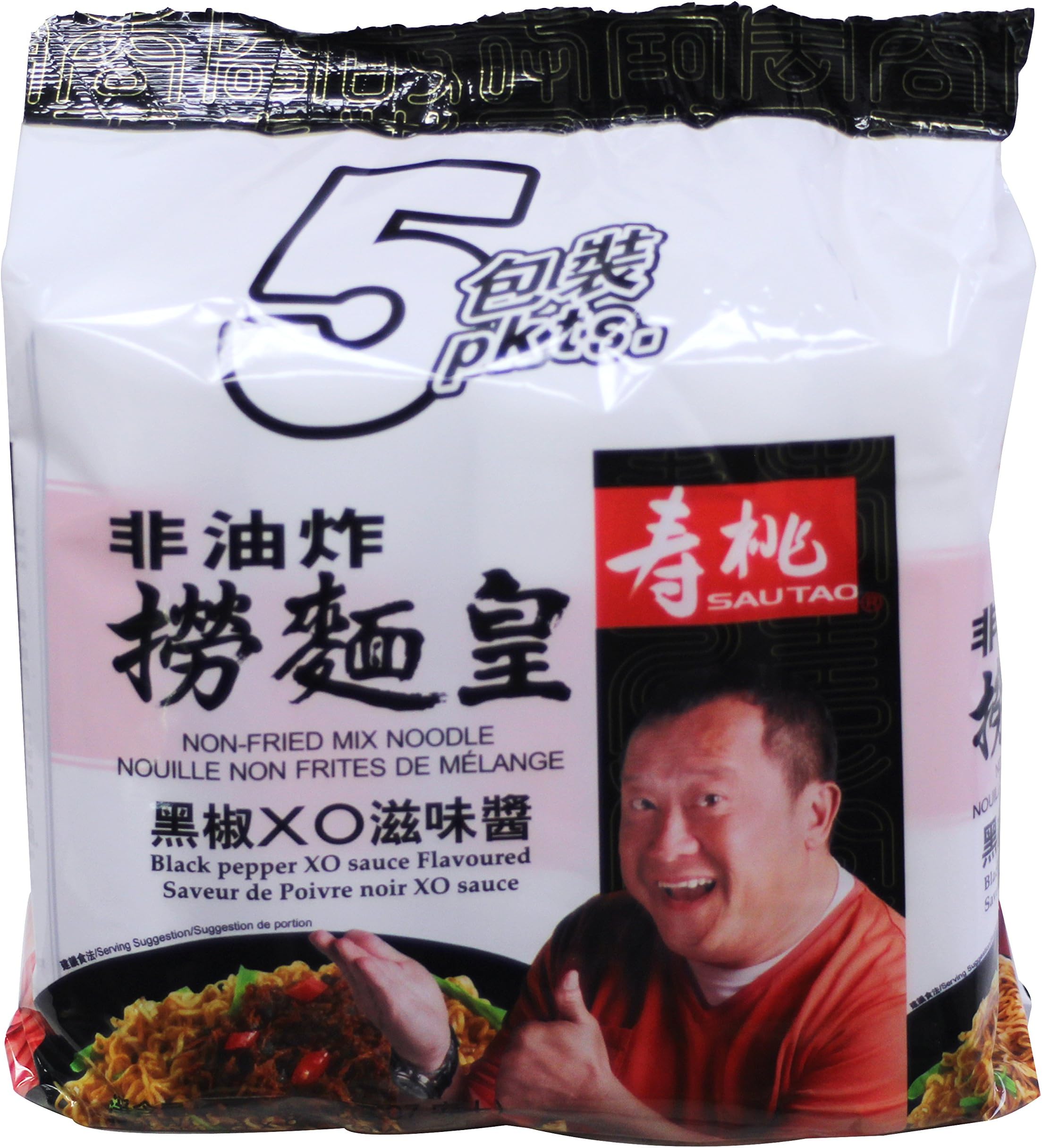 non-fried Ramen instant Noodle - Black pepper XO Sauce flavor (5 bags) (435g)