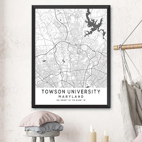 Miniatura 3 de Mapa de la Universidad de Towson, Maryland, Light 2 (18x24)