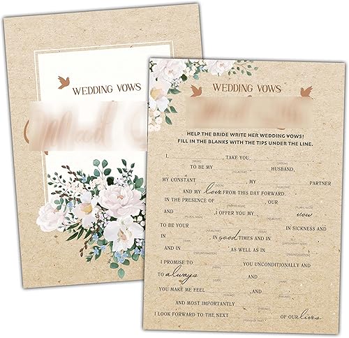 Juegos de papel kraft para despedida de soltera, 30 tarjetas de juego para bodas, decoración de suministros florales rústicos para despedida de