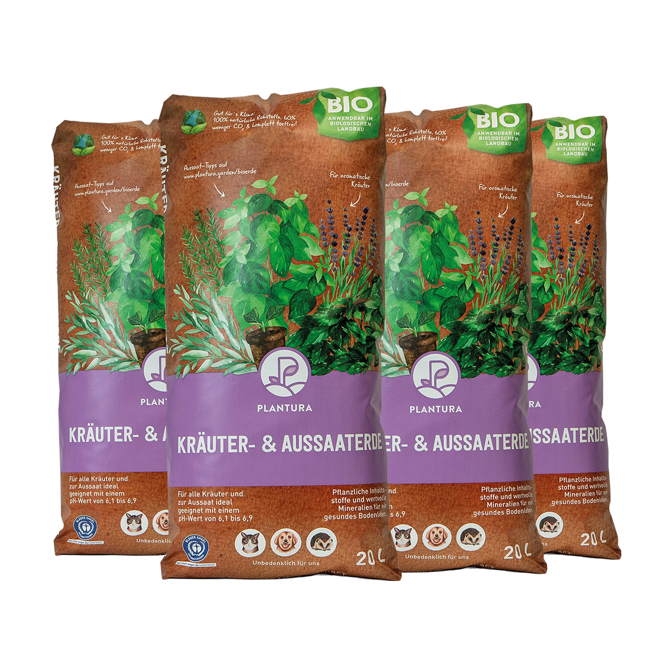 Plantura Bio-Kräuter- & Aussaaterde, torffrei & klimafreundlich, mit Perlite, 80 L
