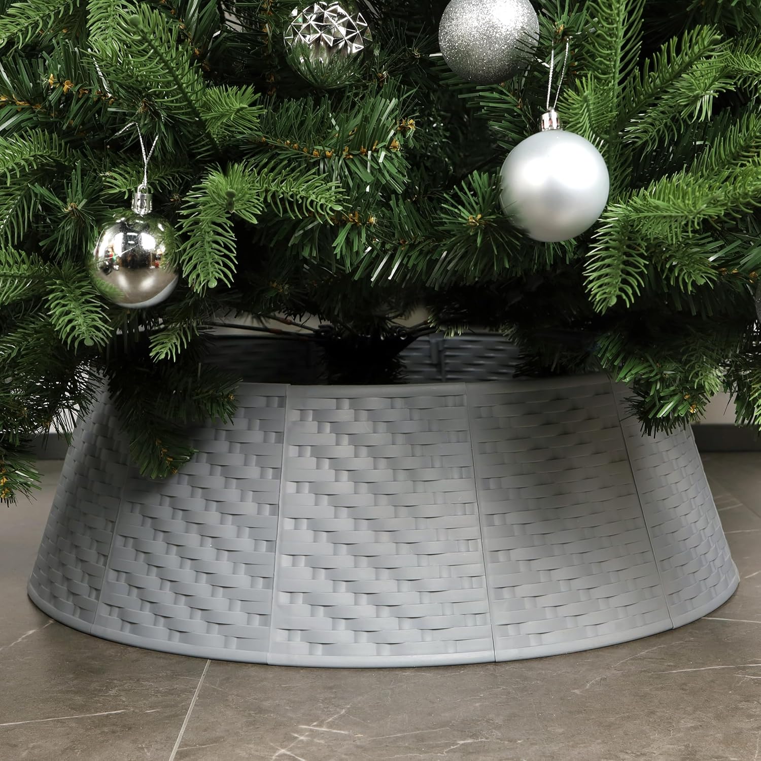 Blissun Christmas Tree Collar, 28.7" D Round Plastic Christmas Tree