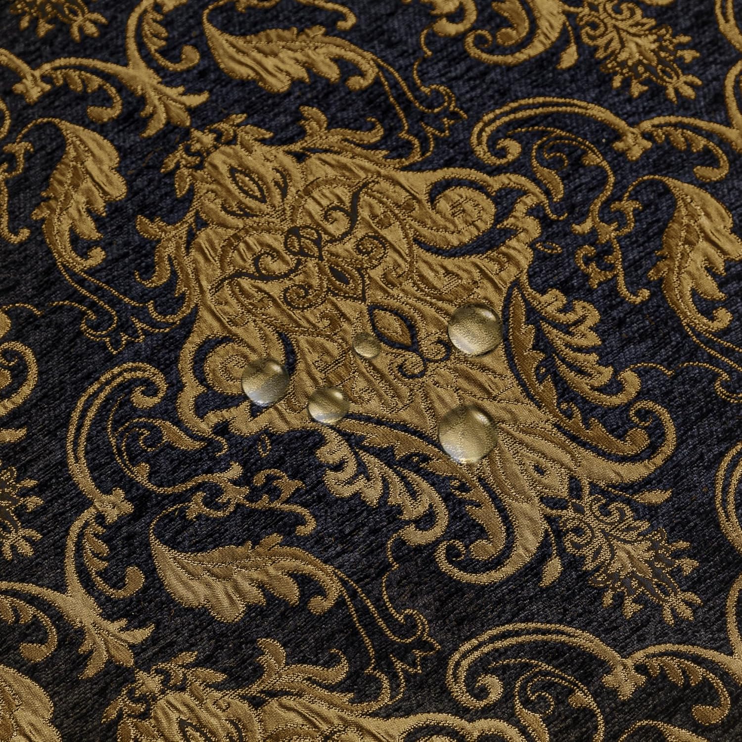 Loom and Mill Textured Fabric Shower Curtain Set With 12 Metal Hooks, Black Damask Bathroom Shower Curtain Sets Classic Medallion Design, Waterproof Heavyweight Shower Curtain For Home Bathroom(72x72)