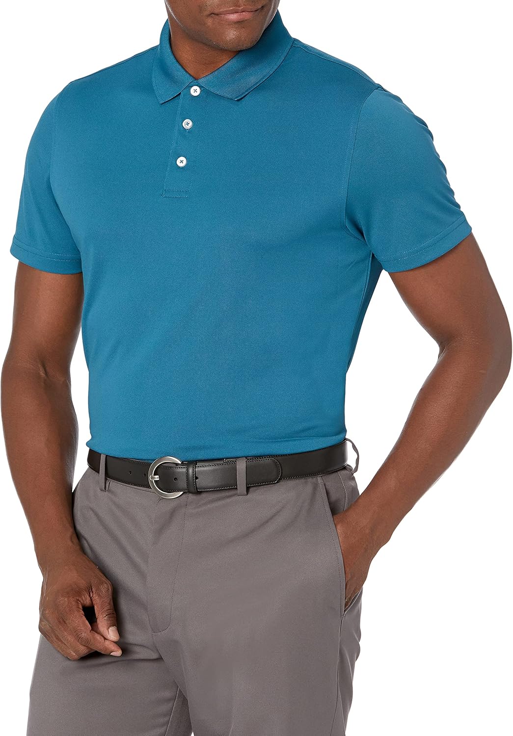 Amazon Essentials Men's Slim-Fit Quick-Dry Golf Polo Shirt - Discontinued Colors Recycled Polyester Dark Blue Small
