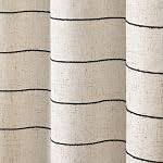 Rideaux de douche rayés en lin noir, rideaux de douche Beige Boho pour salle de bains, 72 x 72