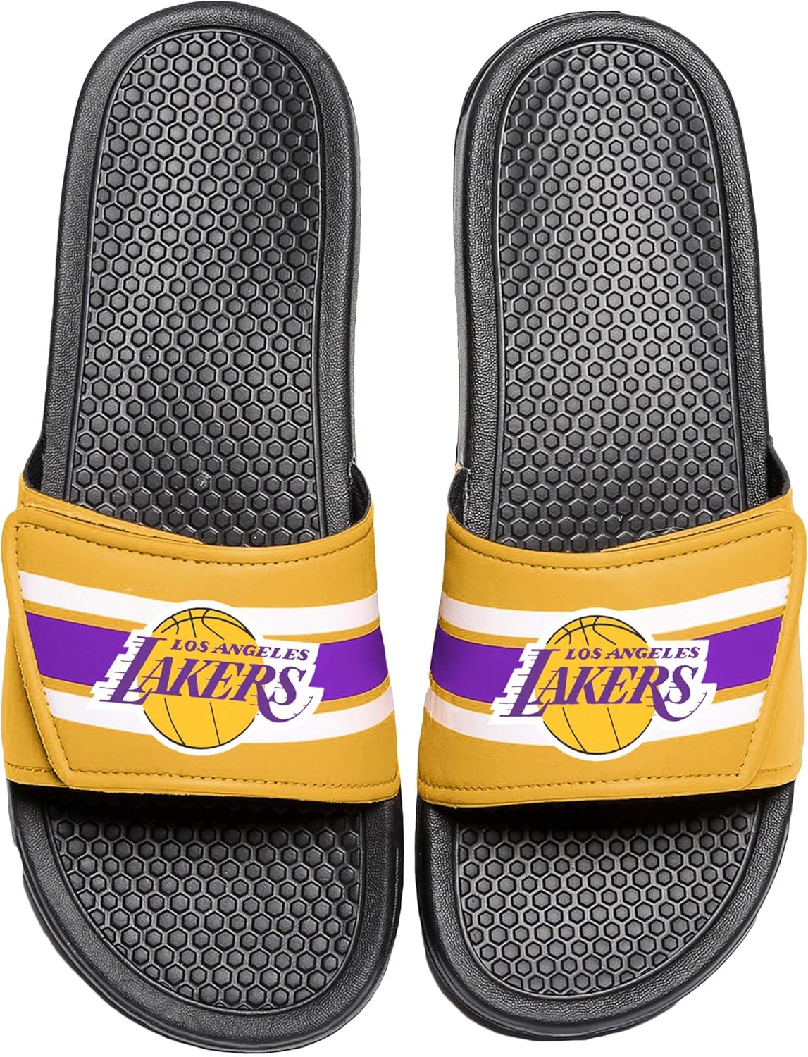 FOCO Men's NBA Team Logo Sport Legacy Stripe Slide Sandals - Image 4