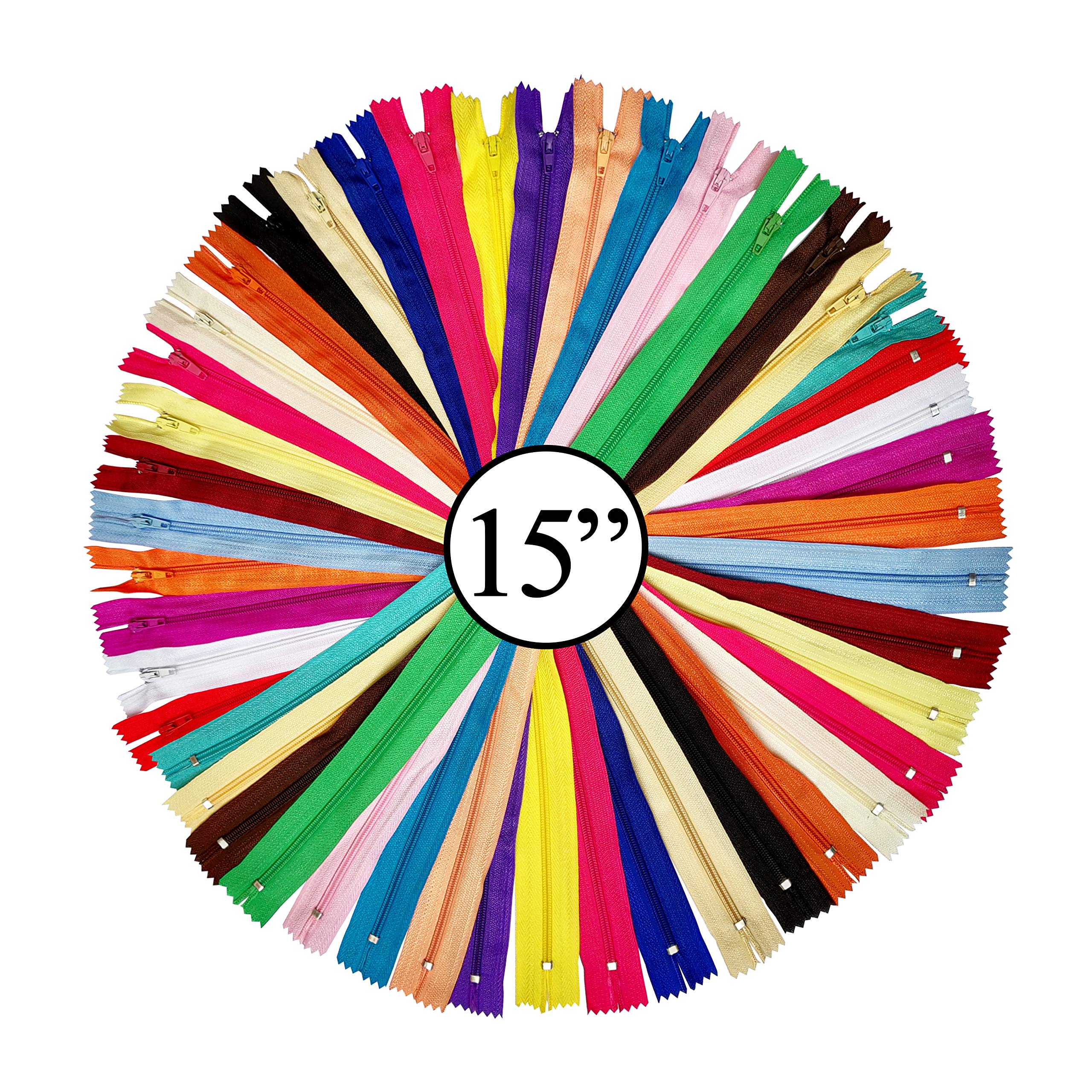 Lote De 10 Cremalleras De Nailon Coloridas De 20 Cm De Longitud, Para