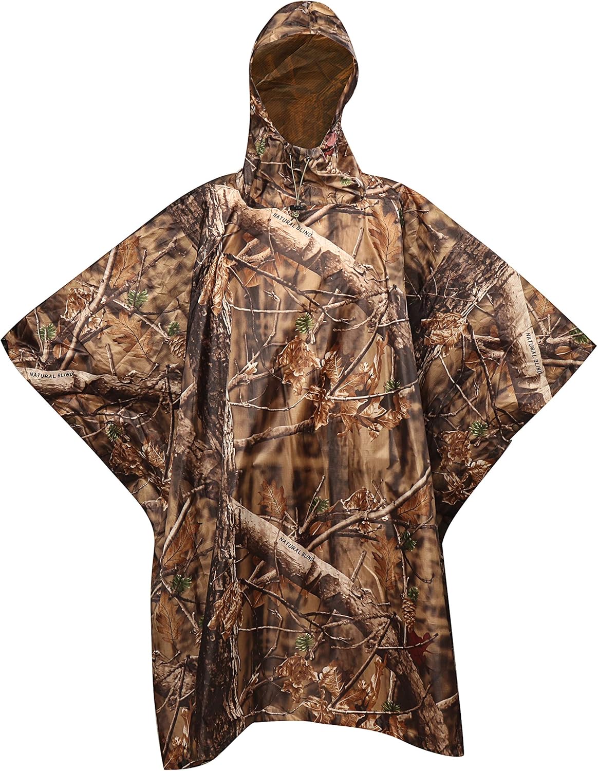 AUSCAMOTEK Camouflage Rain Poncho Hooded Waterproof Camo Raincoat with Blind Pattern for Hunting Hiking Camping Fishing - Image 2