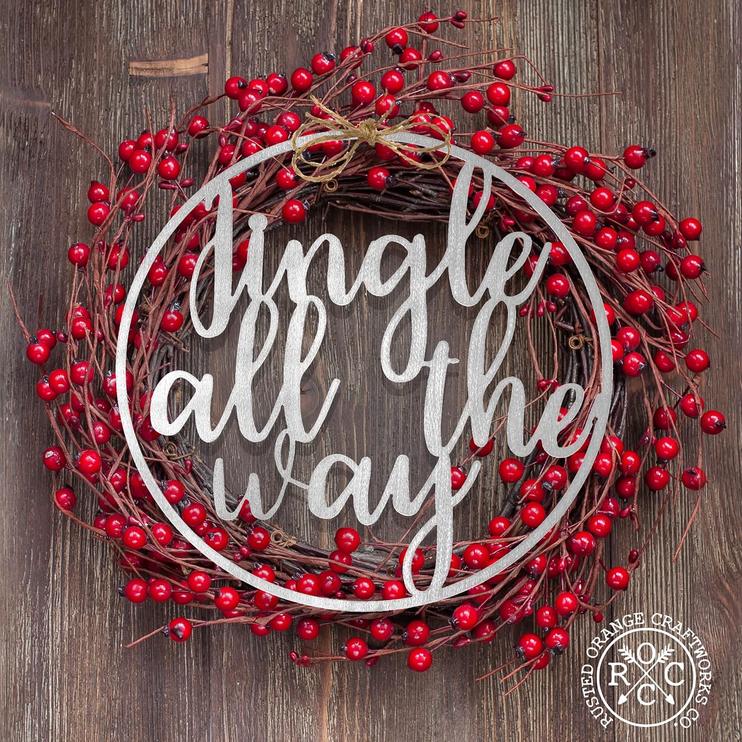 Winter Greeting Signs - Metal decoracion de navidad adornos xmas decor reef hanger for front door christmas farmhouse wreath door sign (Joy to the World Y'all)