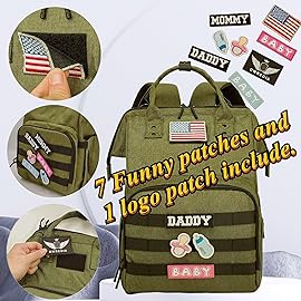 QWREOIA Diaper Bag Backpack for Dad and Mom with USB Charging Port Stroller Straps and Insulated Pocket,army military Travel Nappy Backpack for daddy mommy (Green)