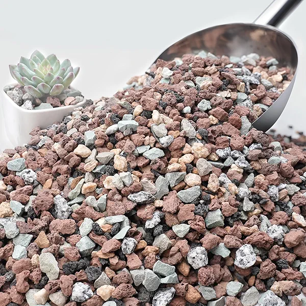 NUPICK 3lb Mix Horticultural Lava Rocks for Plants, 3/8" Colorful Succulent Potting Soil Amendments, Decorative Gravel for Cactus, Bonsai Gritty Rock, Pebbles Pumice for Vase Fillers, Top Dressing