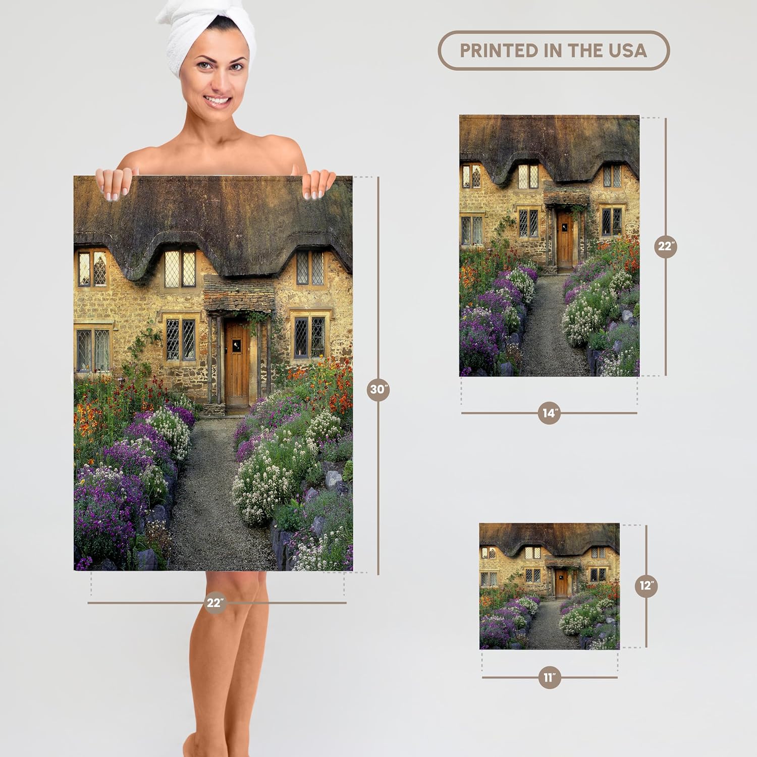 3dRose England, Chippenham, Cotswold Stones of Home - EU33 RER0123 - RIC Ergenbright 22x30 Bath Hand Pool Towel