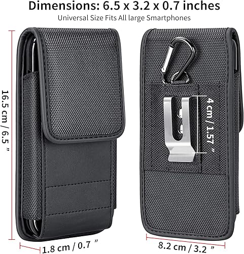 Miniatura 3 de IronSeals Funda de transporte Oxford con clip para teléfono celular con tarjetero para iPhone 14 Pro Max13 Pro Max12 Pro Max11 Pro Max, Samsung