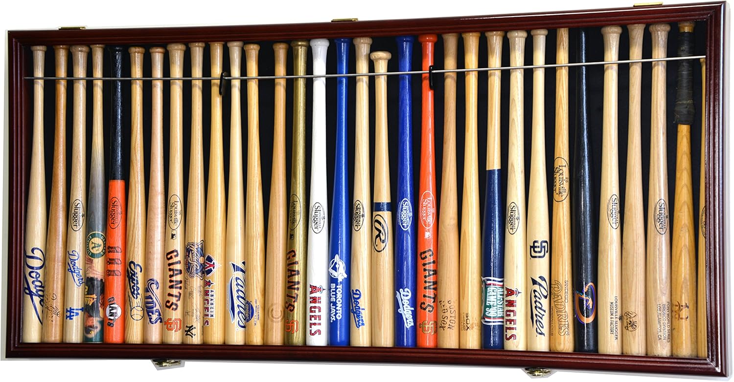 Mini 18" Baseball Mini Bat Display Case Cabinet Holder Rack w/98% UV Lockable
