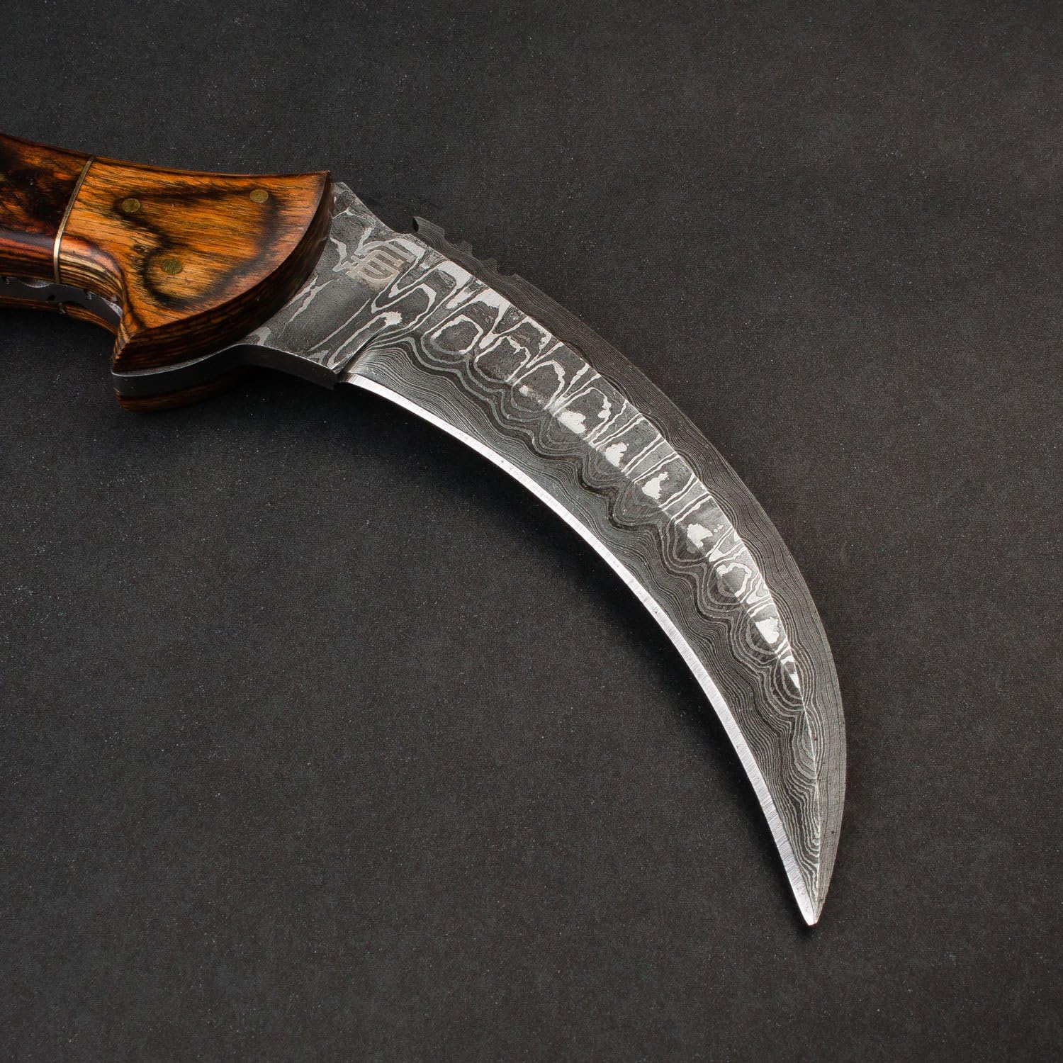Forseti Steel Tigers Claw Damascus Steel Karambit